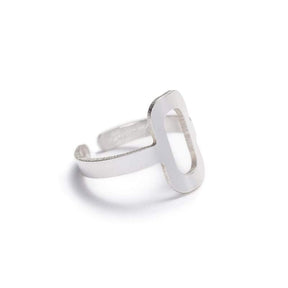 Tambor geometric adjustable ring in sterling silver side view