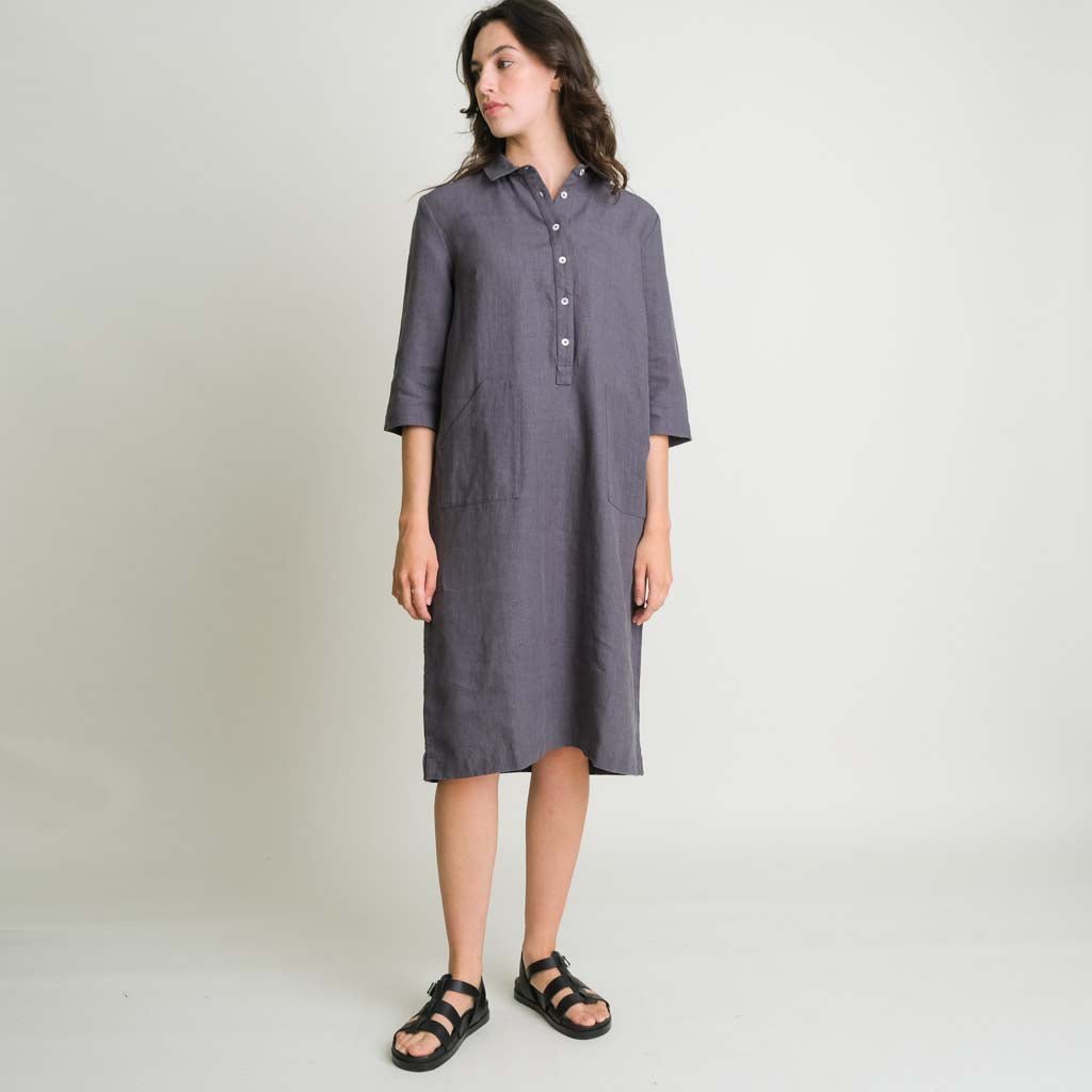 Tara Shirt Dress in Dove Grey