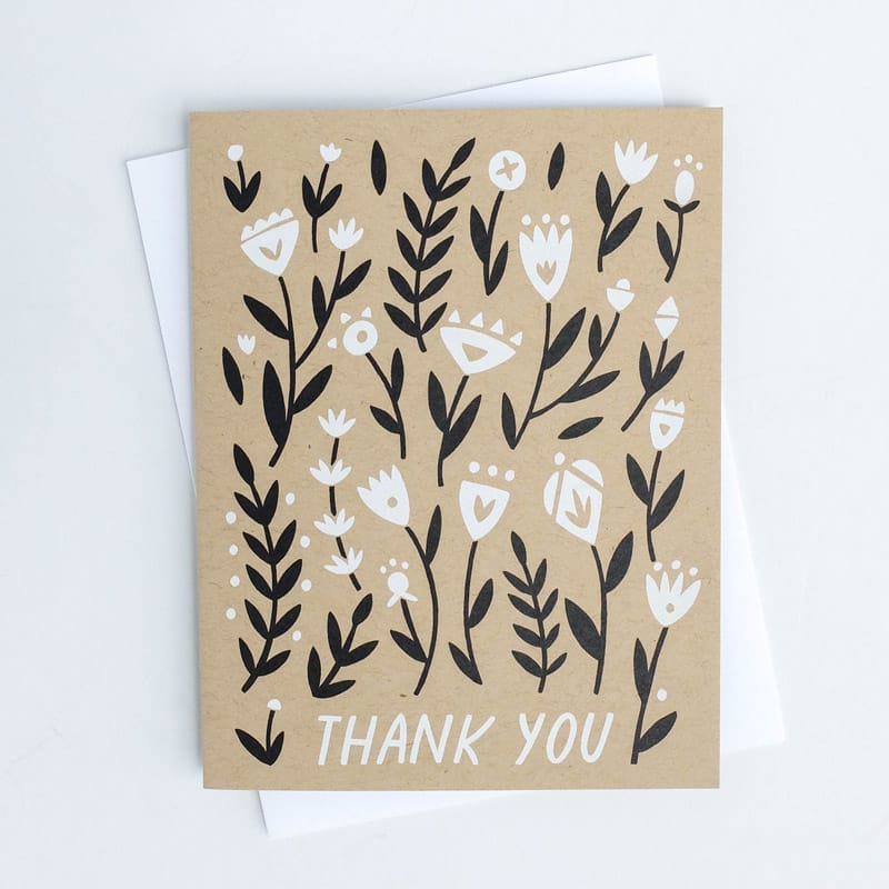 Thank You Floral Worthwhile Paper Card