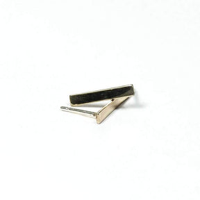 Upper Metal Class Minimalist Rectangle Bronze Bar Earrings