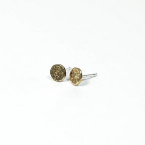 Upper Metal Class Delicate Minimalist Bronze Eclipse Stud Earrings