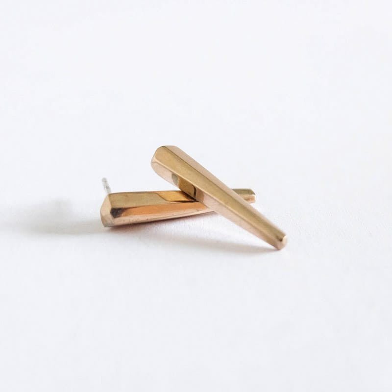 Upper Metal Class Crystal Bar Earrings Handmade in Portland