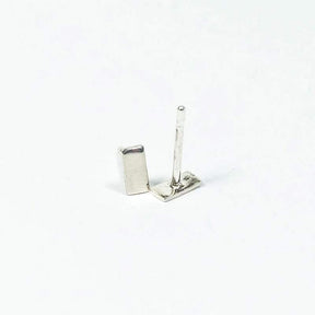 Upper Metal Class Minimalist Rectangle Stud Earrings in Sterling Silver