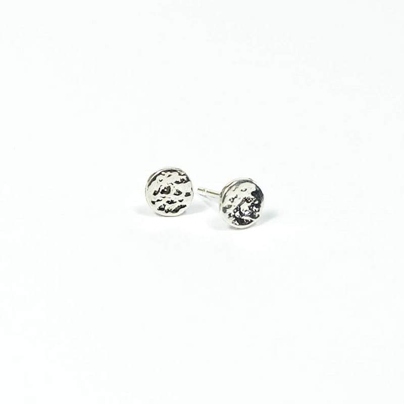 Upper Metal Class Delicate Minimalist Silver Eclipse Stud Earrings