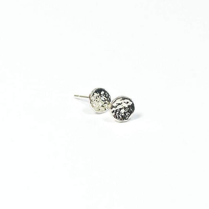 Upper Metal Class Delicate Minimalist Silver Eclipse Stud Earrings