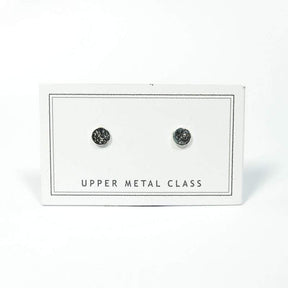 Upper Metal Class Delicate Minimalist Sterling Silver Eclipse Stud Earrings