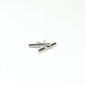 Upper Metal Class Minimalist Faceted Bar Stud Earrings Sterling Silver