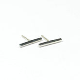 Upper Metal Class Minimalist Faceted Bar Stud Earrings Sterling Silver