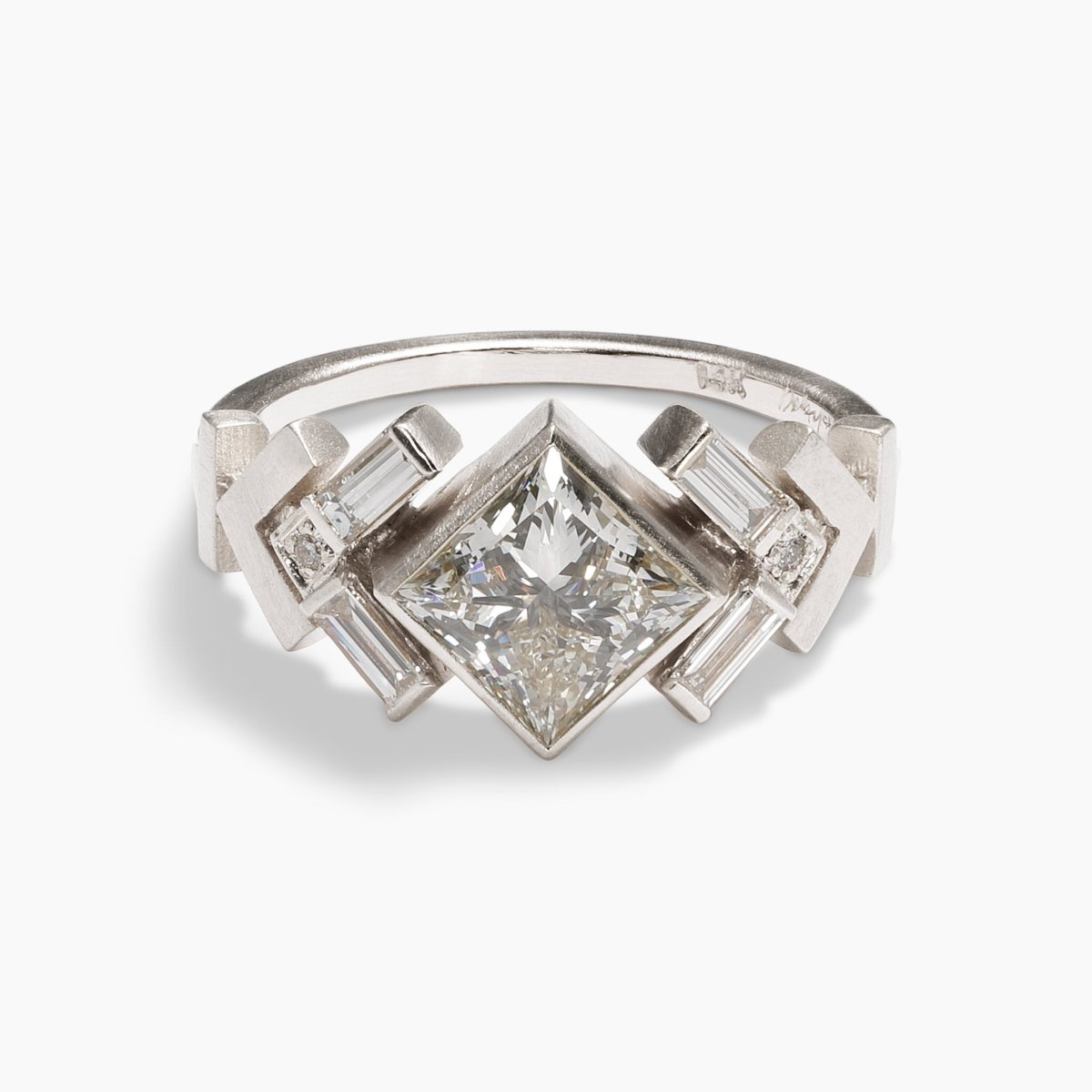 Uro ring - 14k Gold Geometric Diamond ring