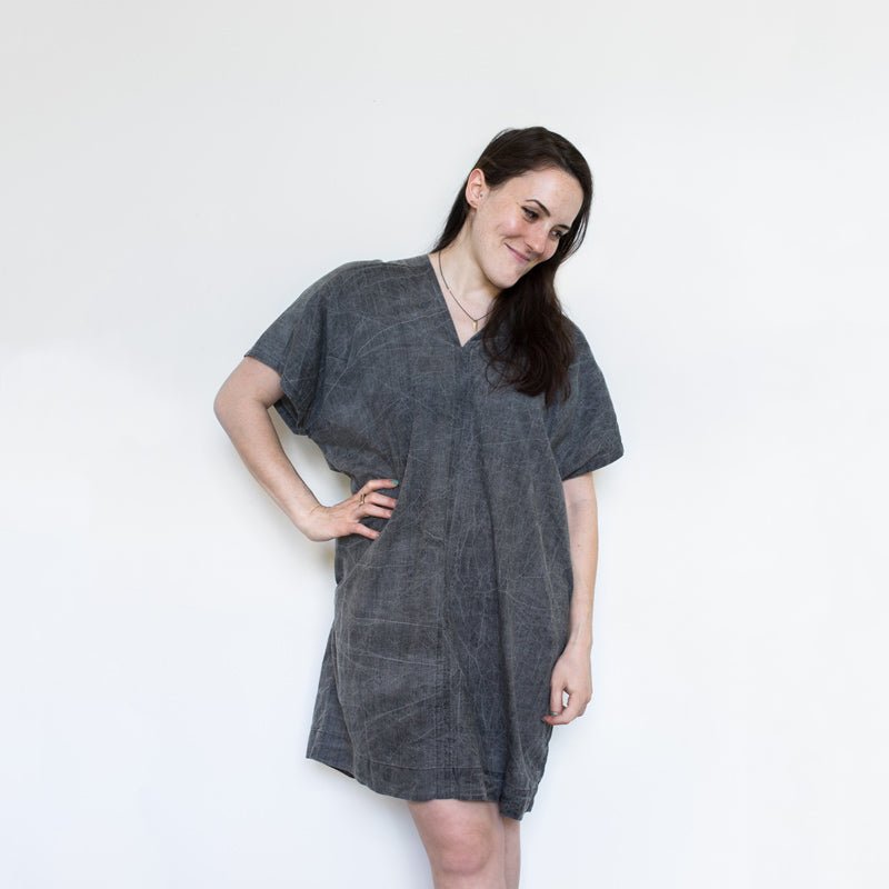 Uzi V Dress in Grey Acid