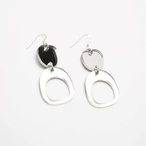 Inverted Ovoid Mini Earrings in Silver. Mirror acrylic and sterling silver. Made in Canada by Warren Steven Scott.