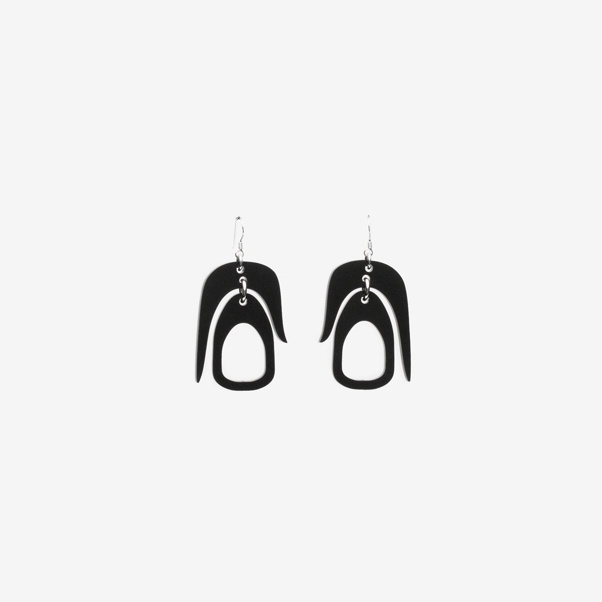 Salish Chandelier Mini Earrings in Black. Made in Canada by Warren Steven Scott.
