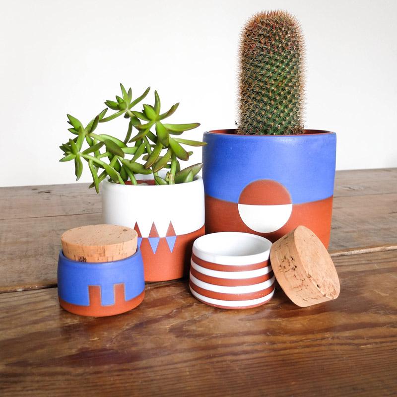 Corked Jar - White Horizontal Stripes