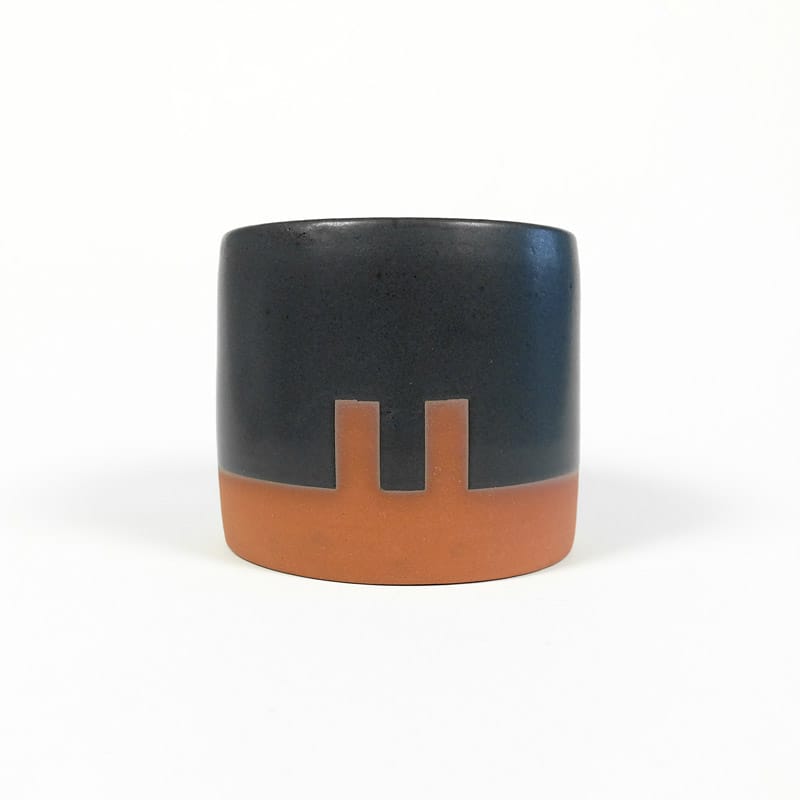 Medium Planter - Black with Notches