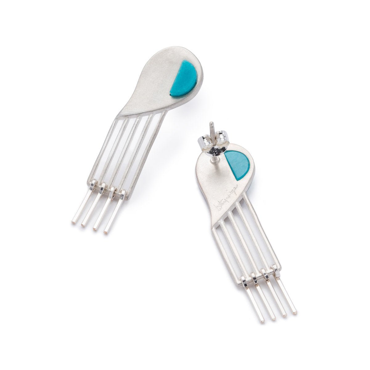 Sterling Silver Ascensa earrings with Kingman Turquoise