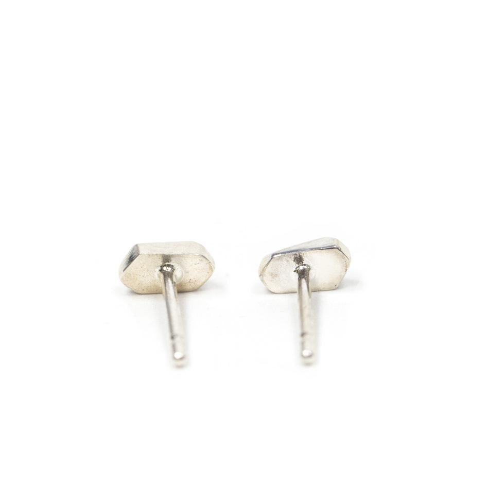 Faceted silver stud earrings by Upper Metal Class | Sunset Rocks II