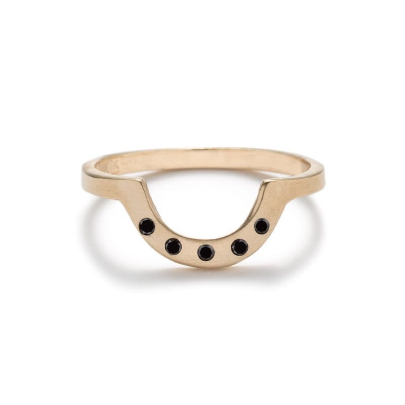"Cor" contoured black diamond ring matte - betsy & iya