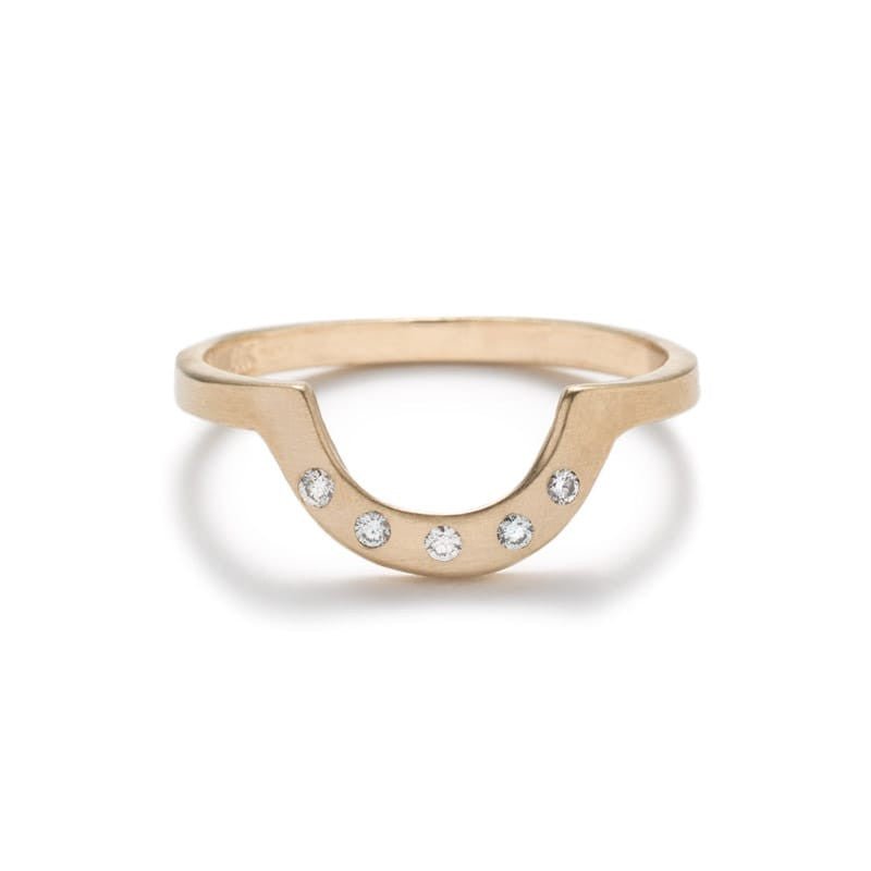 "Cor" contoured diamond ring matte - betsy & iya