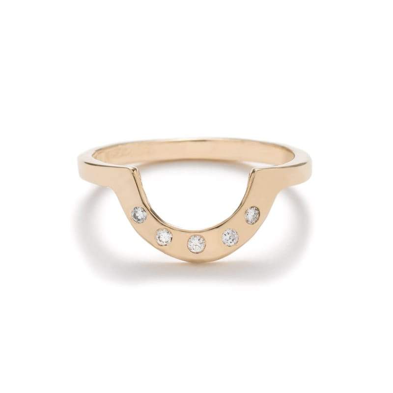 "Cor" contoured diamond ring polished - betsy & iya