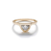 "Omnia" large half moon diamond ring polished - betsy & iya