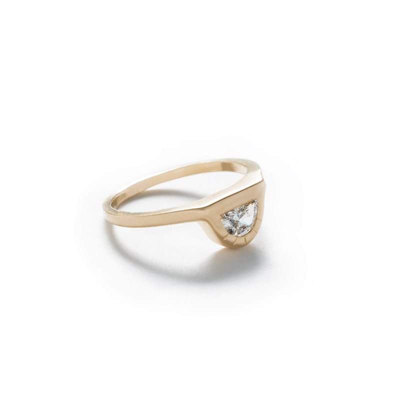 "Omnia" medium half moon diamond ring matte - betsy & iya