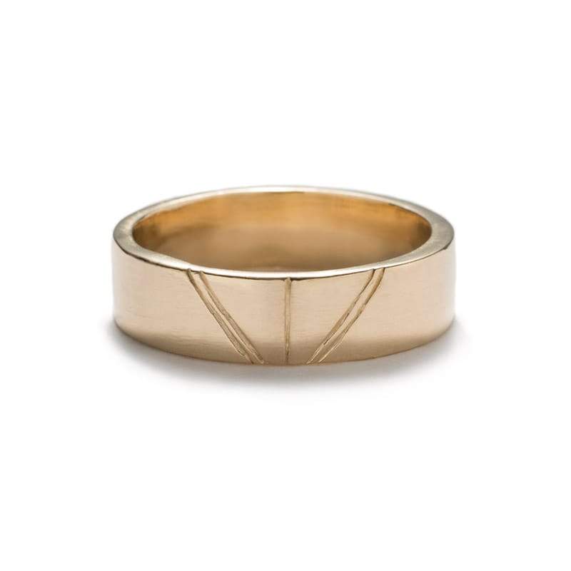 "Tange" geometric gold wedding polished - betsy & iya