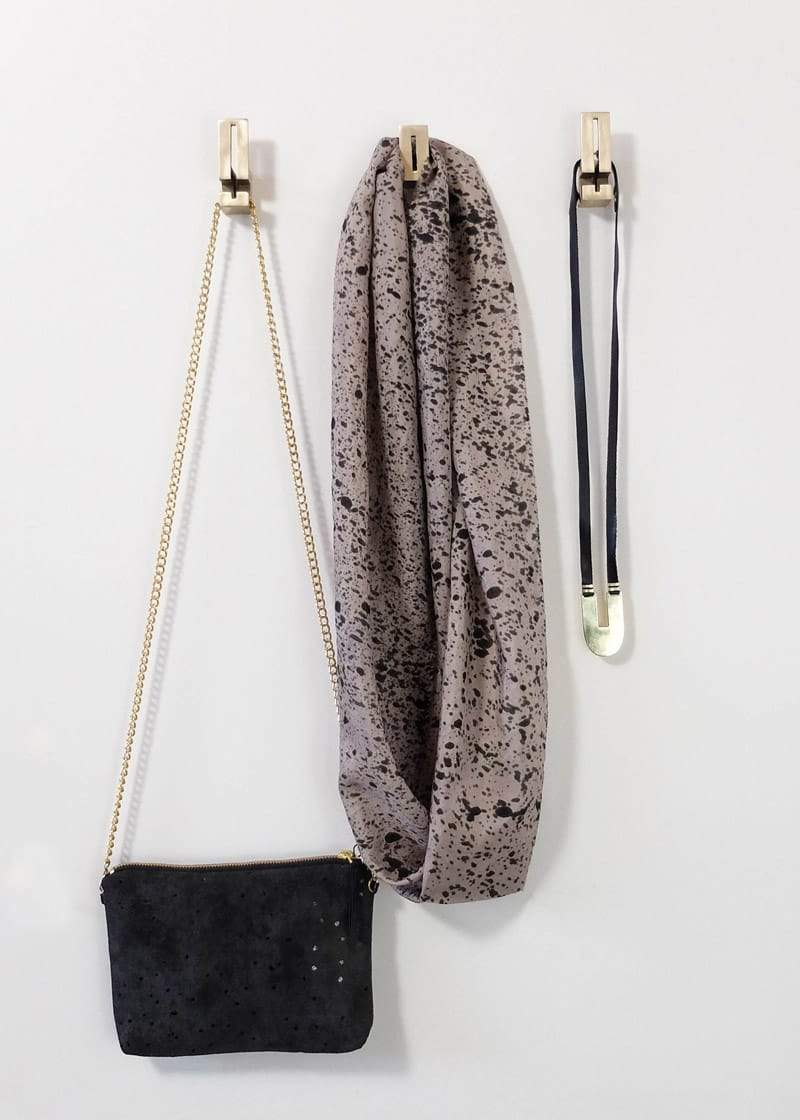 betsy & iya geometric solid bronze modern coat hooks rectangular shape