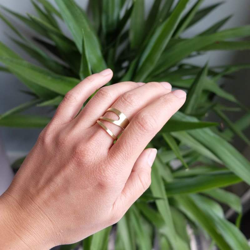  Belt Buckle Ring - Gold Plated Belt Ring - Silver Gold Band  Ring Adjustable - Chunky Ring - Thick Ring - Stackable Ring - Statement  Ring : Handmade Products