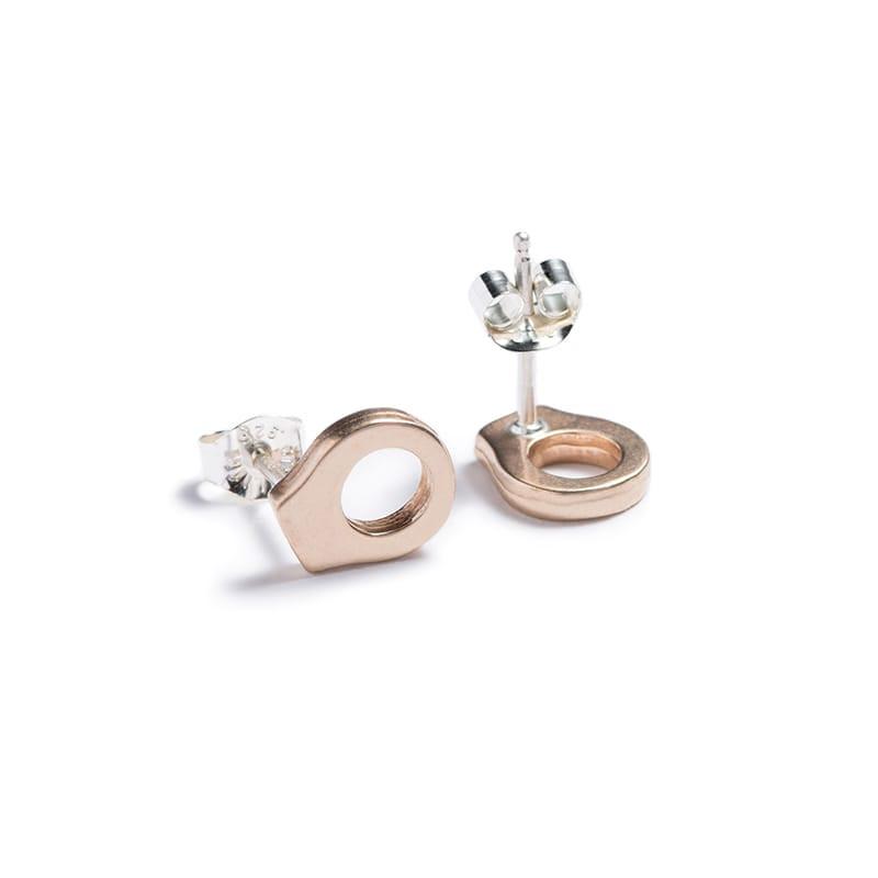 betsy & iya modern minimalist geometric circle stud earrings in bronze
