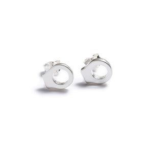 betsy & iya small modern geometric circle stud earrings in sterling silver