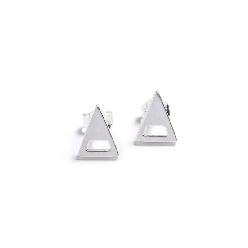 betsy & iya small modern geometric triangle stud earrings in sterling silver