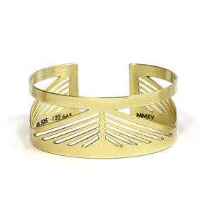 betsy & iya Tilikum Crossing bridge cuff bracelet in brass