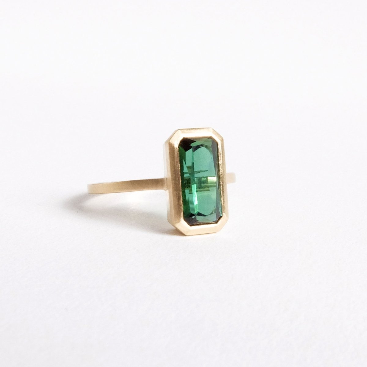 Barion Cut Tourmaline Solitaire Ring