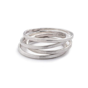 faceted Sterling Silver stacking rings