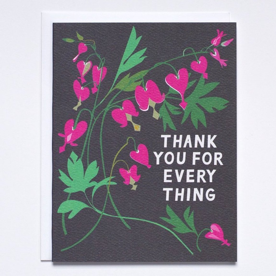 Bleeding Heart Floral Bouquet Thank You Card
