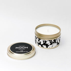 6oz Moon Candle in metal tin. Hand-poured in Seattle, Washington.