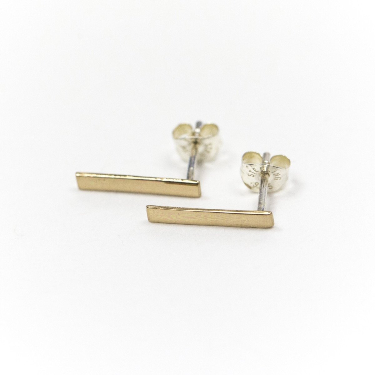 Upper Metal Class Minimalist Rectangle Bar Earrings bronze
