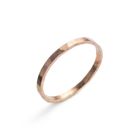 14k gold-filled soldered band with a hammered texture. Hand-crafted in Portland, Oregon. 