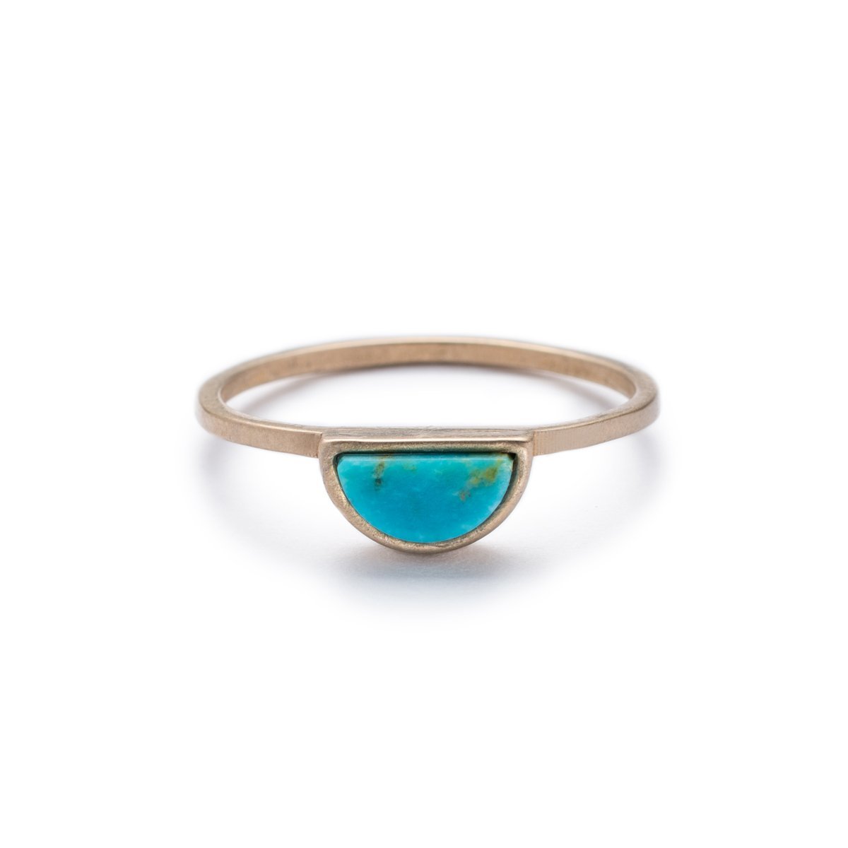 Bronze Sisa ring with Kingman turquoise front view