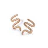 Tiny, bronze, snake-inspired studs with sterling silver earring posts. Hand-crafted in Portland, Oregon.