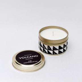 6oz Volcano Candle in metal tin. Hand-poured in Seattle, Washington.